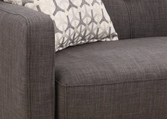 61" Charcoal And Black Loveseat and Toss Pillows - Homeroots