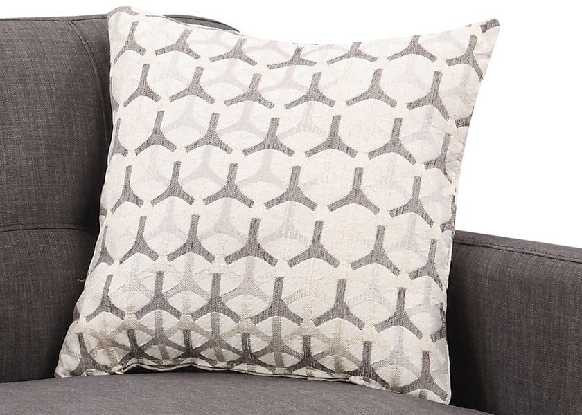 61" Charcoal And Black Loveseat and Toss Pillows - Homeroots