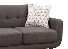 61" Charcoal And Black Loveseat and Toss Pillows - Homeroots