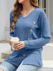 V-Neck Long Sleeve T-Shirt