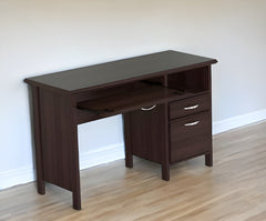 47" Espresso Computer Desk With Two Drawers