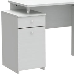 51" White Computer Desk With Five Drawers - Homeroots