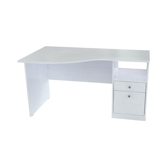 55" White Computer Desk With Two Drawers - Homeroots