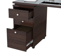 60" Espresso L Shape Computer Desk With Three Drawers - Homeroots