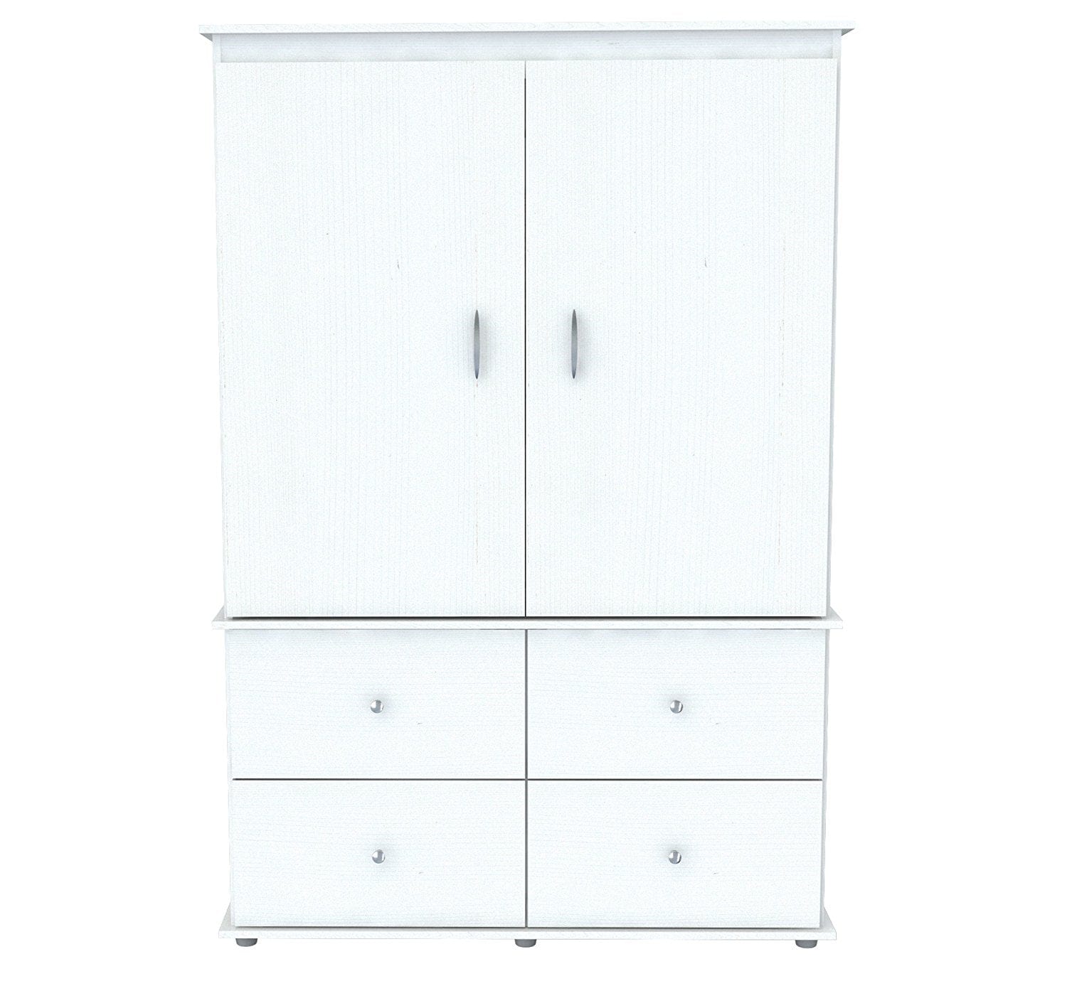 47" White Melamine Mirrored Four Drawer Combo Dresser - Homeroots