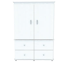 47" White Melamine Mirrored Four Drawer Combo Dresser - Homeroots