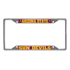 Arizona State Sun Devils Chrome Metal License Plate Frame, 6.25in x 12.25in