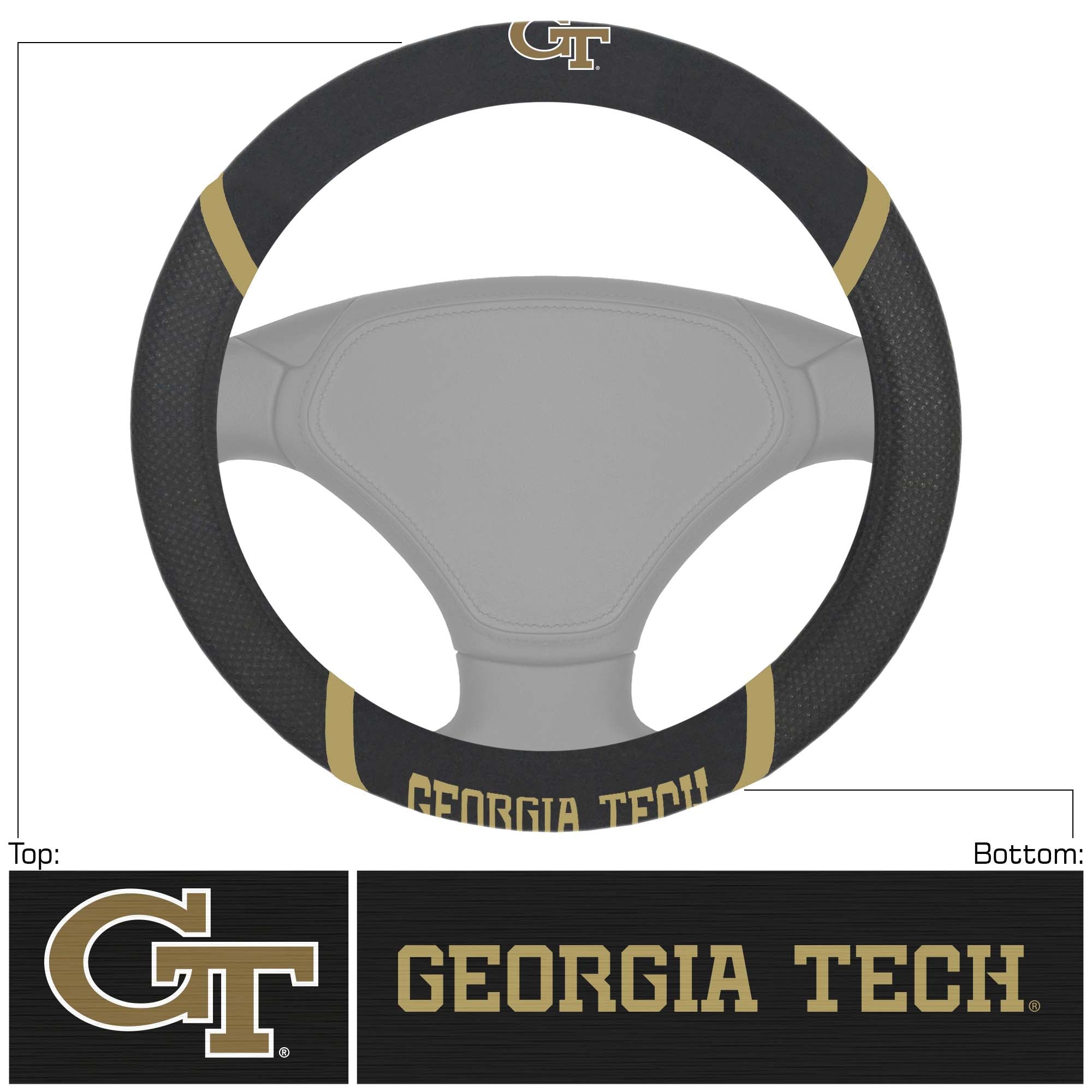 Georgia Tech Yellow Jackets Embroidered Steering Wheel Cover