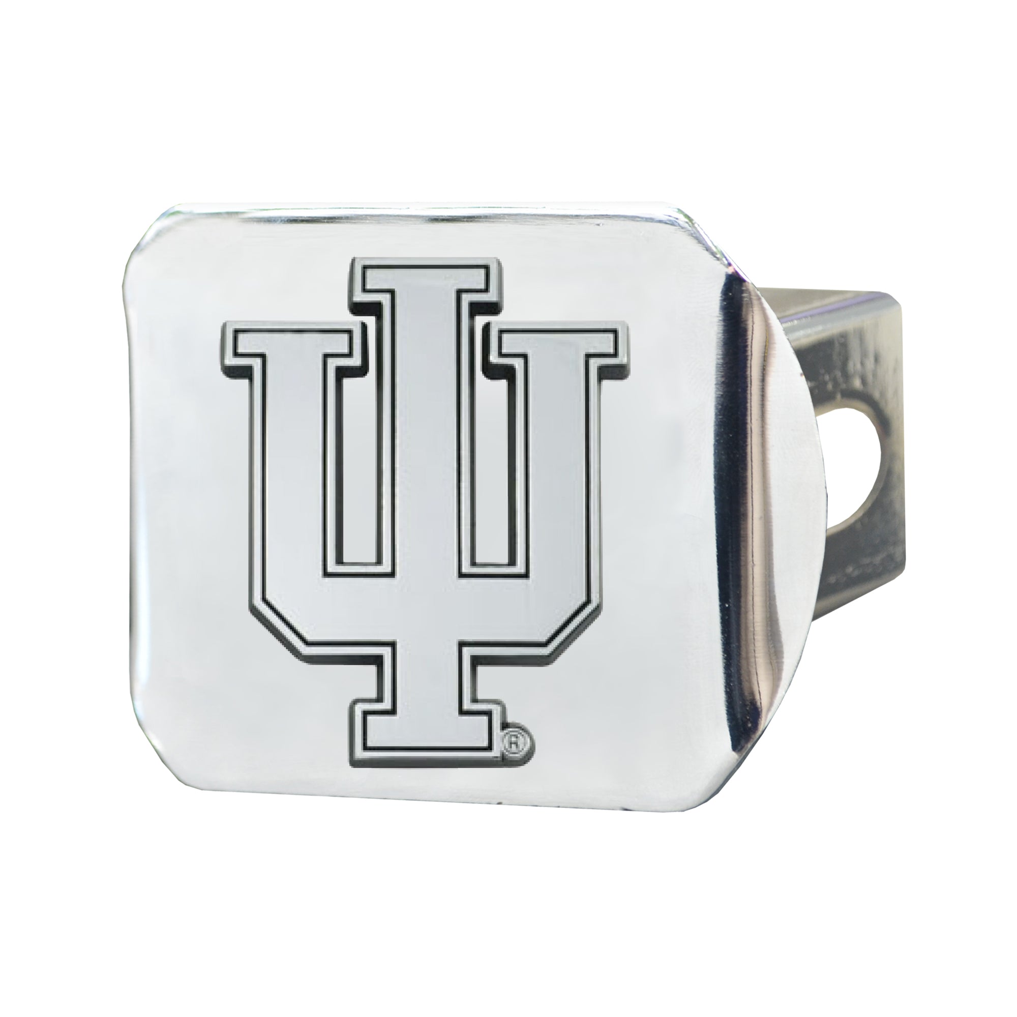 Indiana Hooisers Chrome Metal Hitch Cover with Chrome Metal 3D Emblem