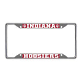 Indiana Hooisers Chrome Metal License Plate Frame, 6.25in x 12.25in