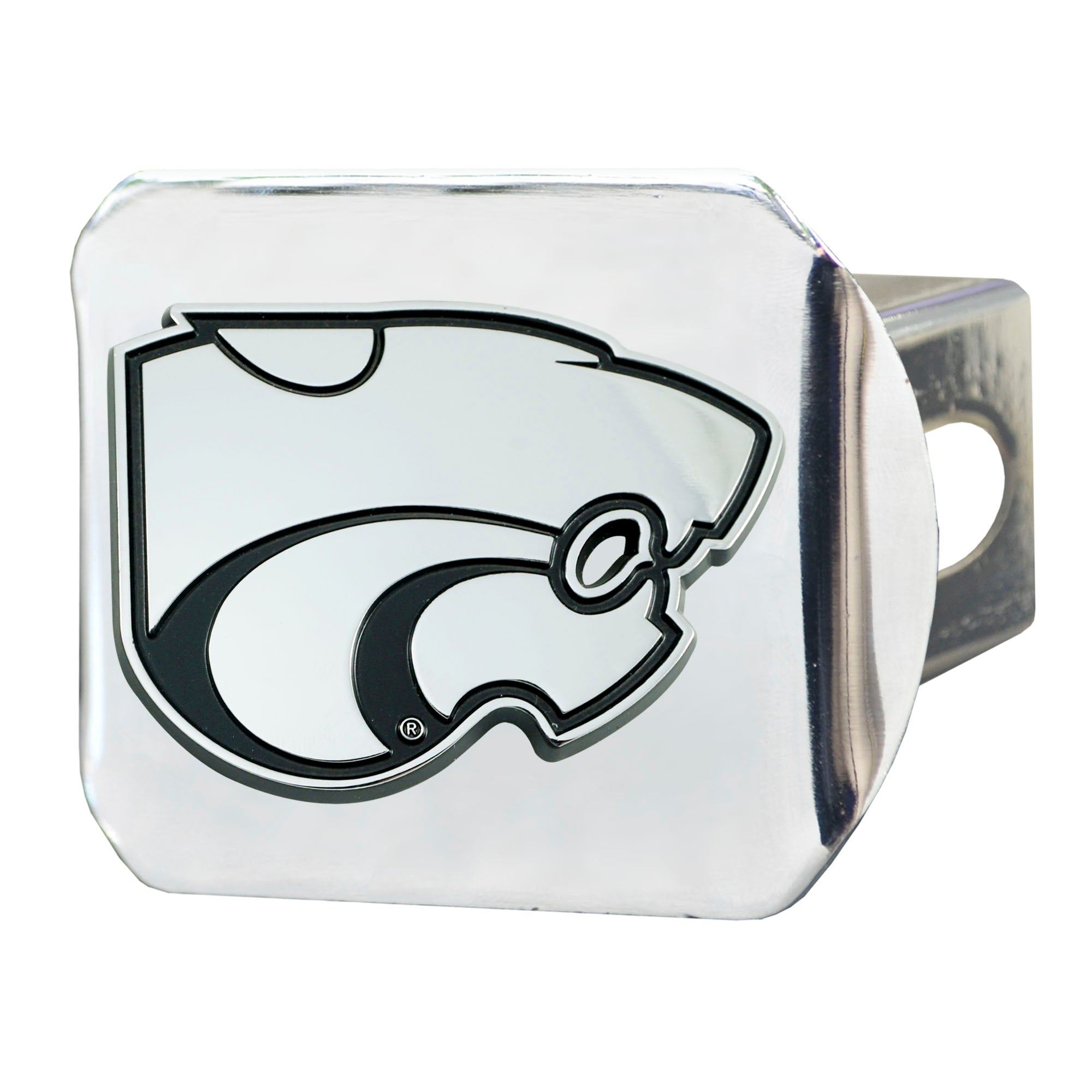 Kansas State Wildcats Chrome Metal Hitch Cover with Chrome Metal 3D Emblem