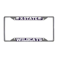 Kansas State Wildcats Chrome Metal License Plate Frame, 6.25in x 12.25in