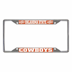 Oklahoma State Cowboys Chrome Metal License Plate Frame, 6.25in x 12.25in - Oklahoma State