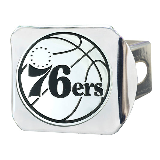 Philadelphia 76ers Chrome Metal Hitch Cover with Chrome Metal 3D Emblem