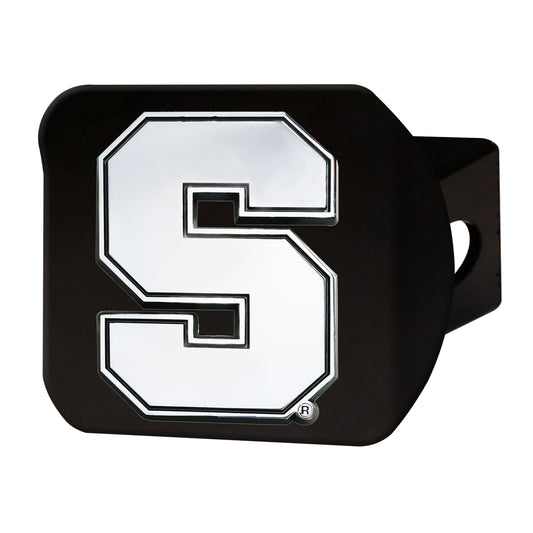 Syracuse Orange Black Metal Hitch Cover with Metal Chrome 3D Emblem