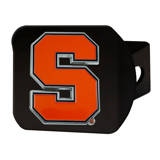 Syracuse Orange Black Metal Hitch Cover - 3D Color Emblem