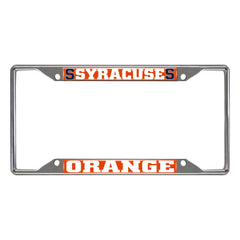 Syracuse Orange Chrome Metal License Plate Frame, 6.25in x 12.25in