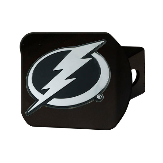 Tampa Bay Lightning Black Metal Hitch Cover with Metal Chrome 3D Emblem