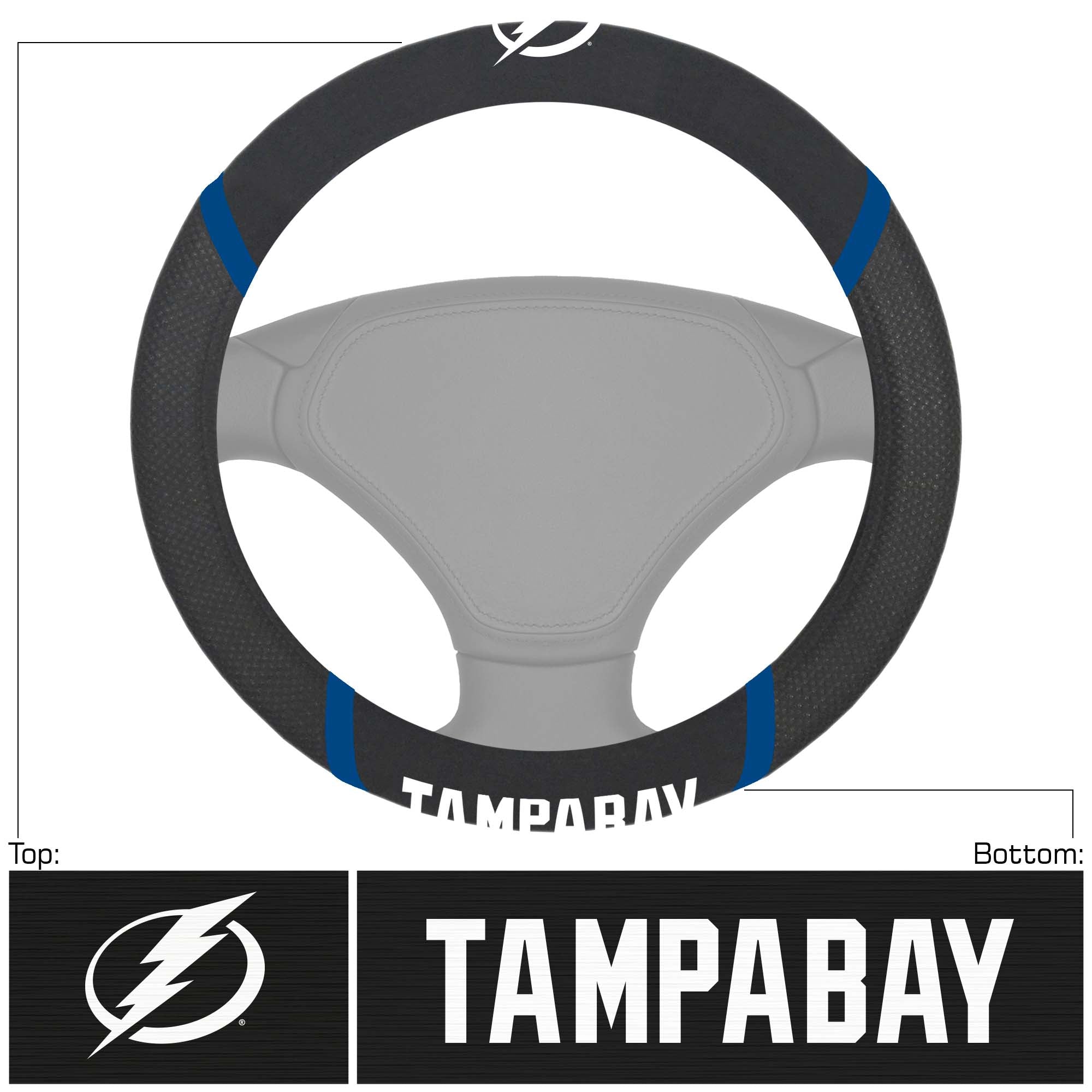 Tampa Bay Lightning Embroidered Steering Wheel Cover