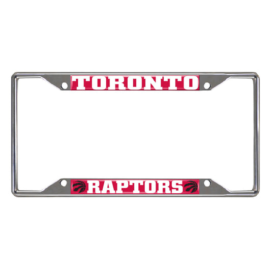 Toronto Raptors Chrome Metal License Plate Frame, 6.25in x 12.25in