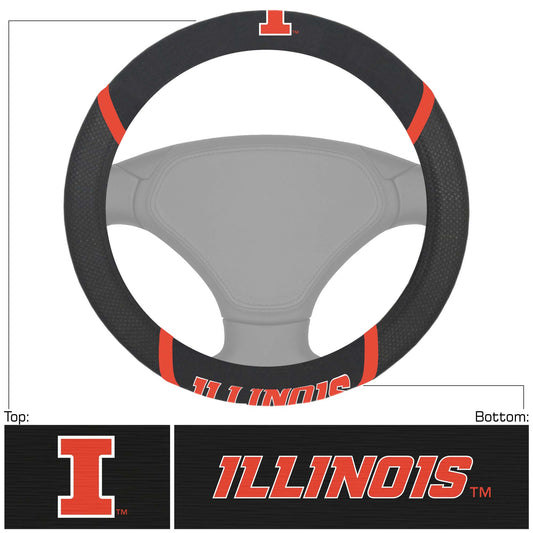 Illinois Illini Embroidered Steering Wheel Cover