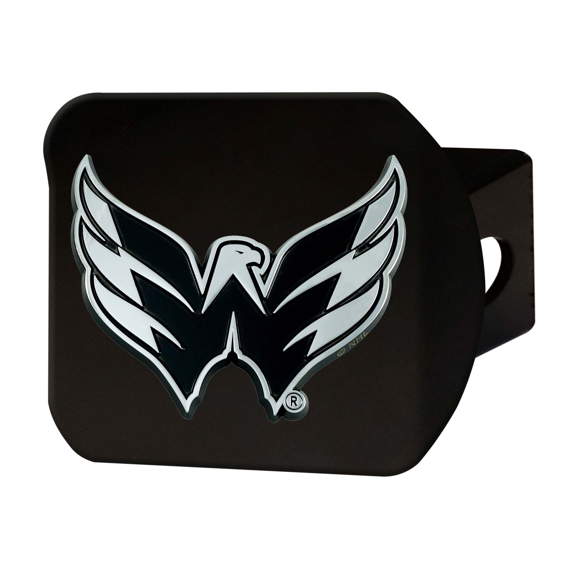 Washington Capitals Black Metal Hitch Cover with Metal Chrome 3D Emblem