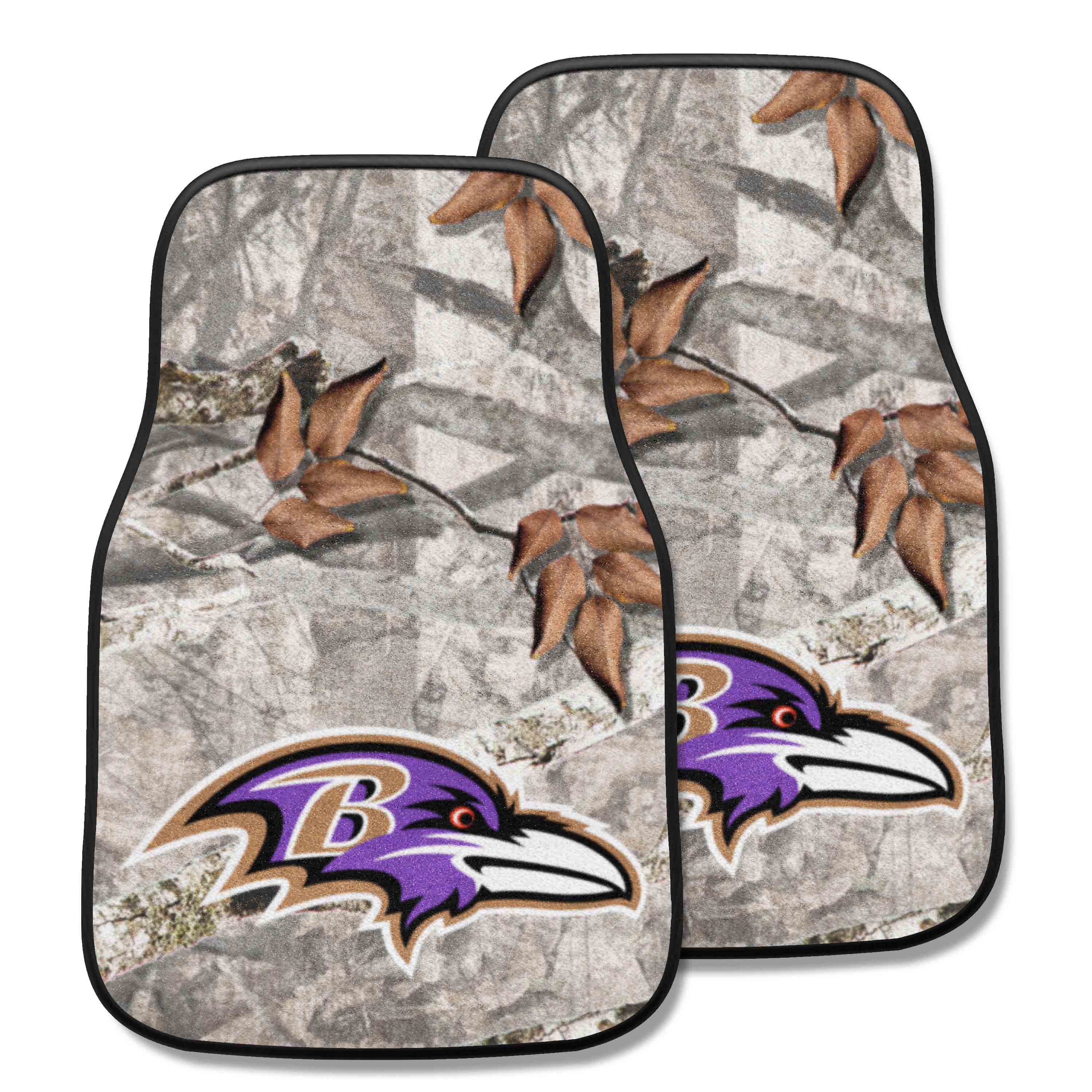 Baltimore Ravens Camo Front Carpet Car Mat Set - 2 Pieces