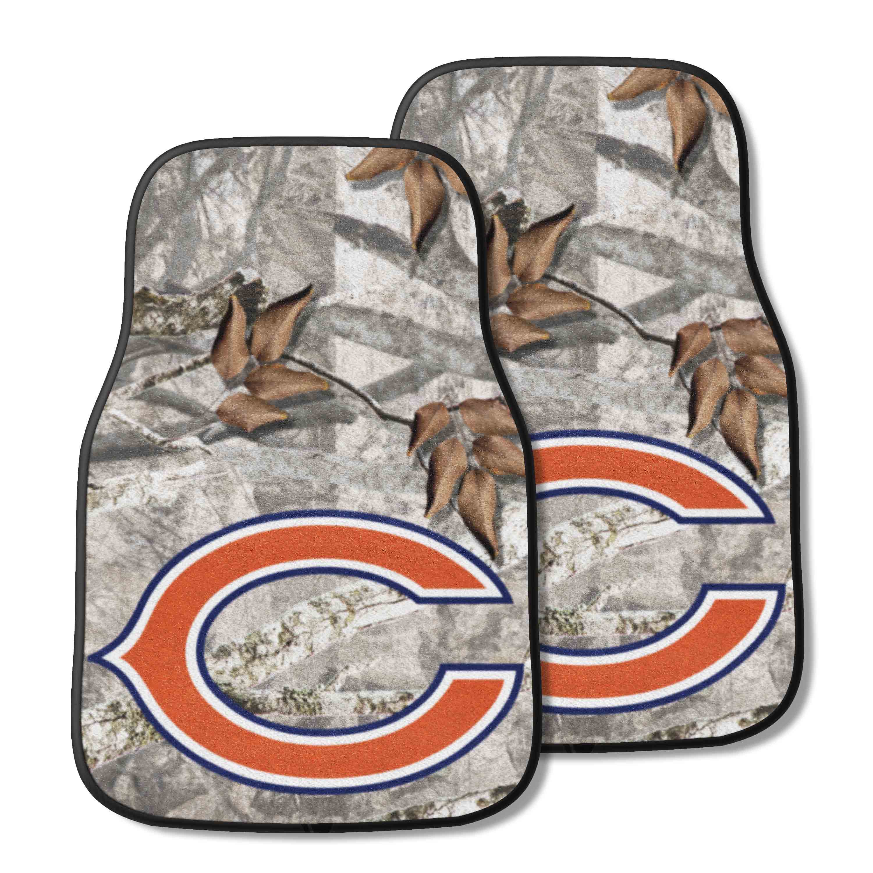 Chicago Bears Camo Front Carpet Car Mat Set - 2 Pieces