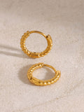 18K Gold-Plated Stainless Steel Huggie Earrings - Trendsi