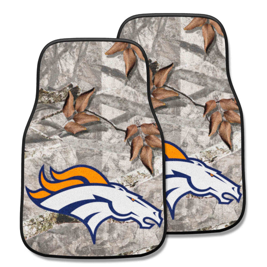 Denver Broncos Camo Front Carpet Car Mat Set - 2 Pieces