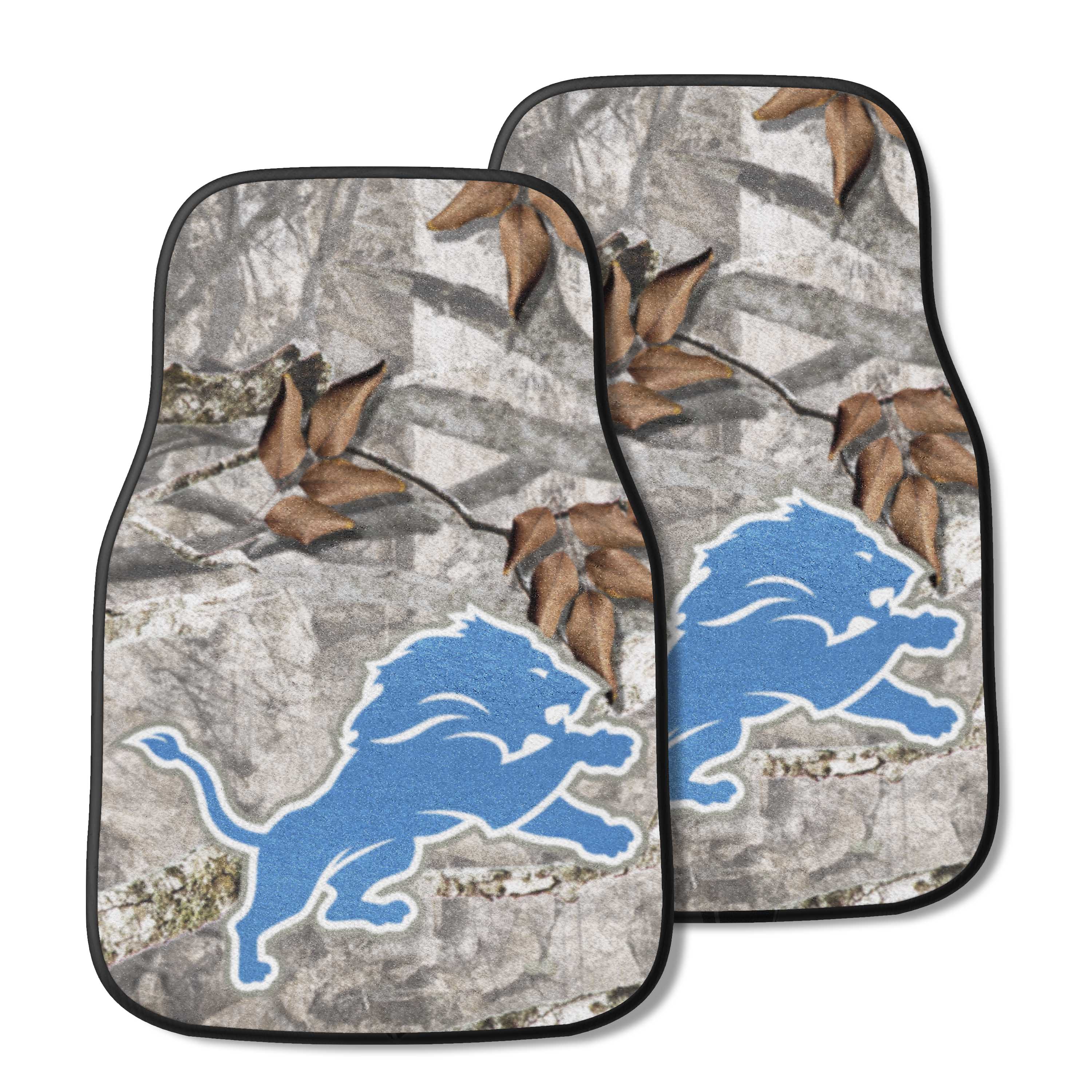 Detroit Lions Camo Front Carpet Car Mat Set - 2 Pieces