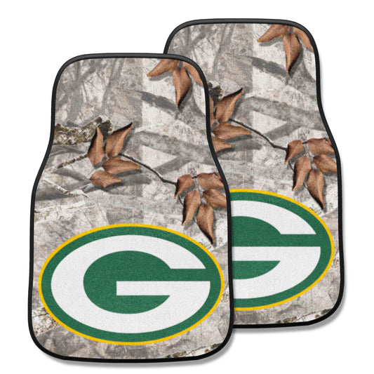 Green Bay Packers Camo Front Carpet Car Mat Set - 2 Pieces