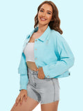 Distressed Distressed Button Up Denim Jacket - Flyclothing LLC