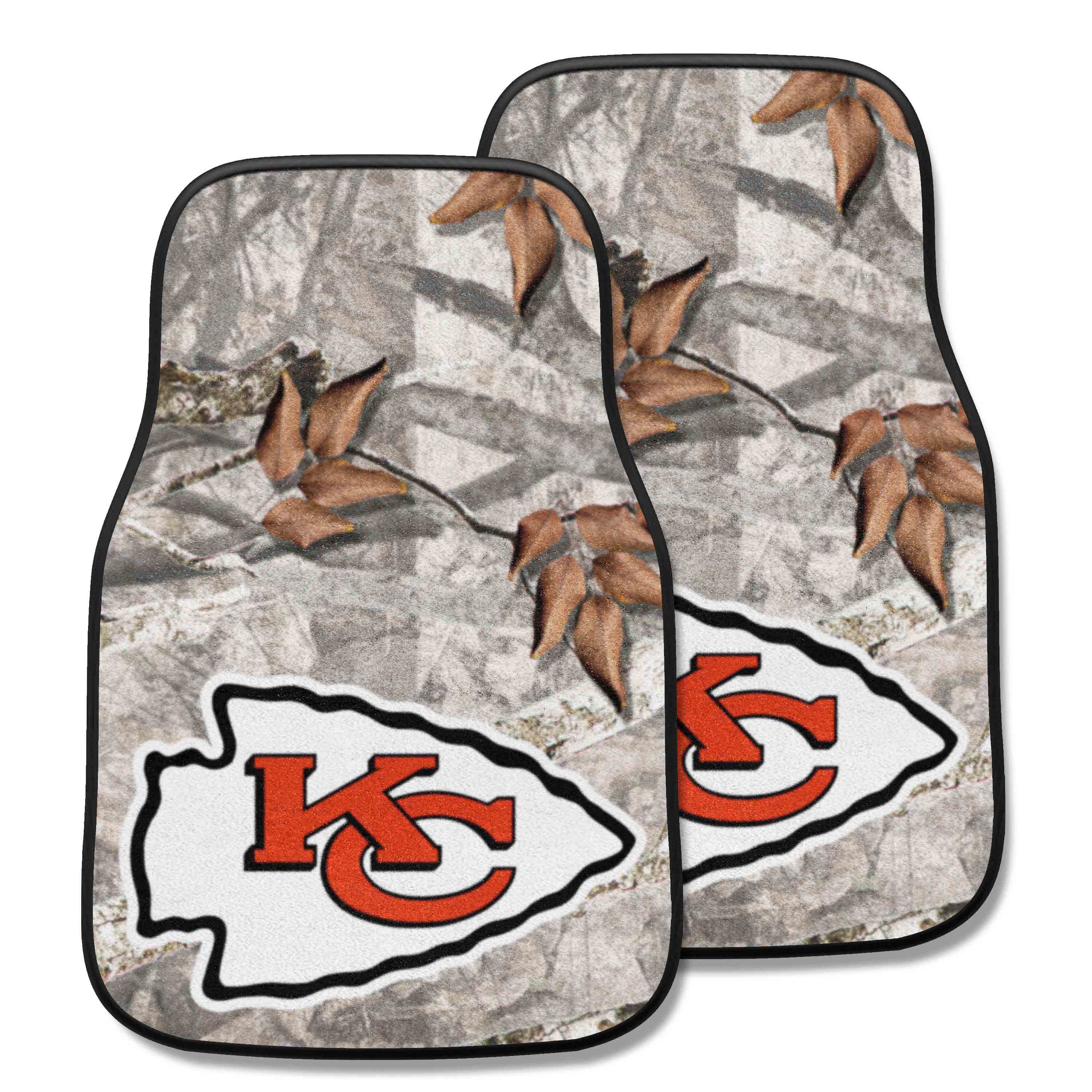 Kansas City Chiefs Camo Front Carpet Car Mat Set - 2 Pieces