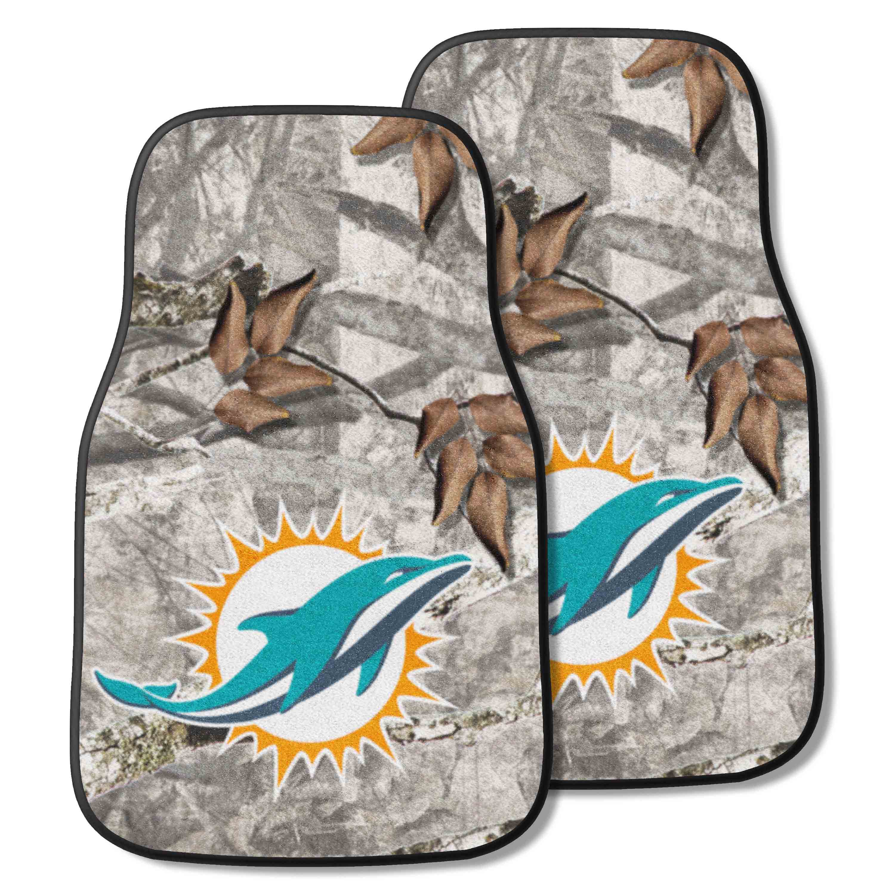 Miami Dolphins Camo Front Carpet Car Mat Set - 2 Pieces