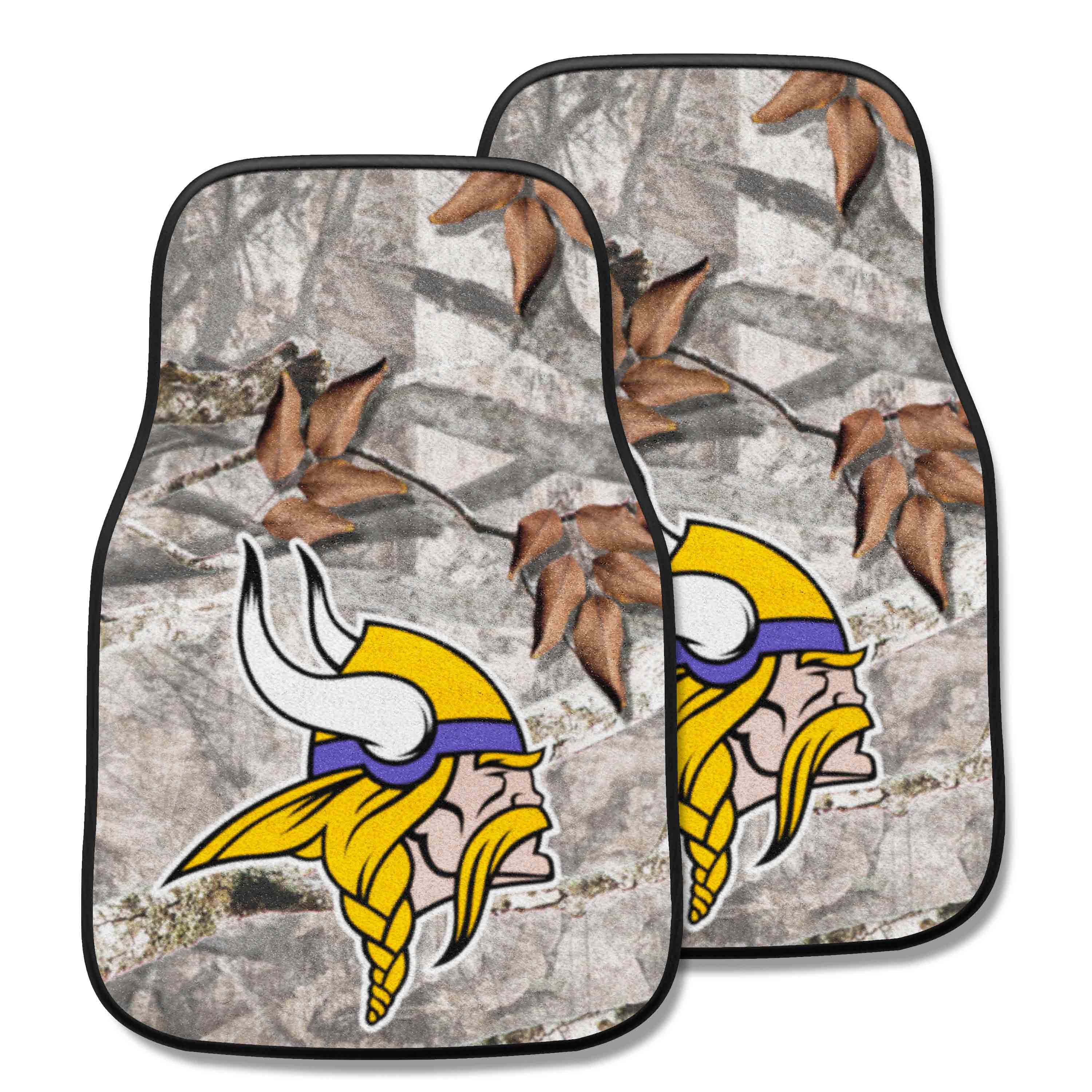 Minnesota Vikings Camo Front Carpet Car Mat Set - 2 Pieces