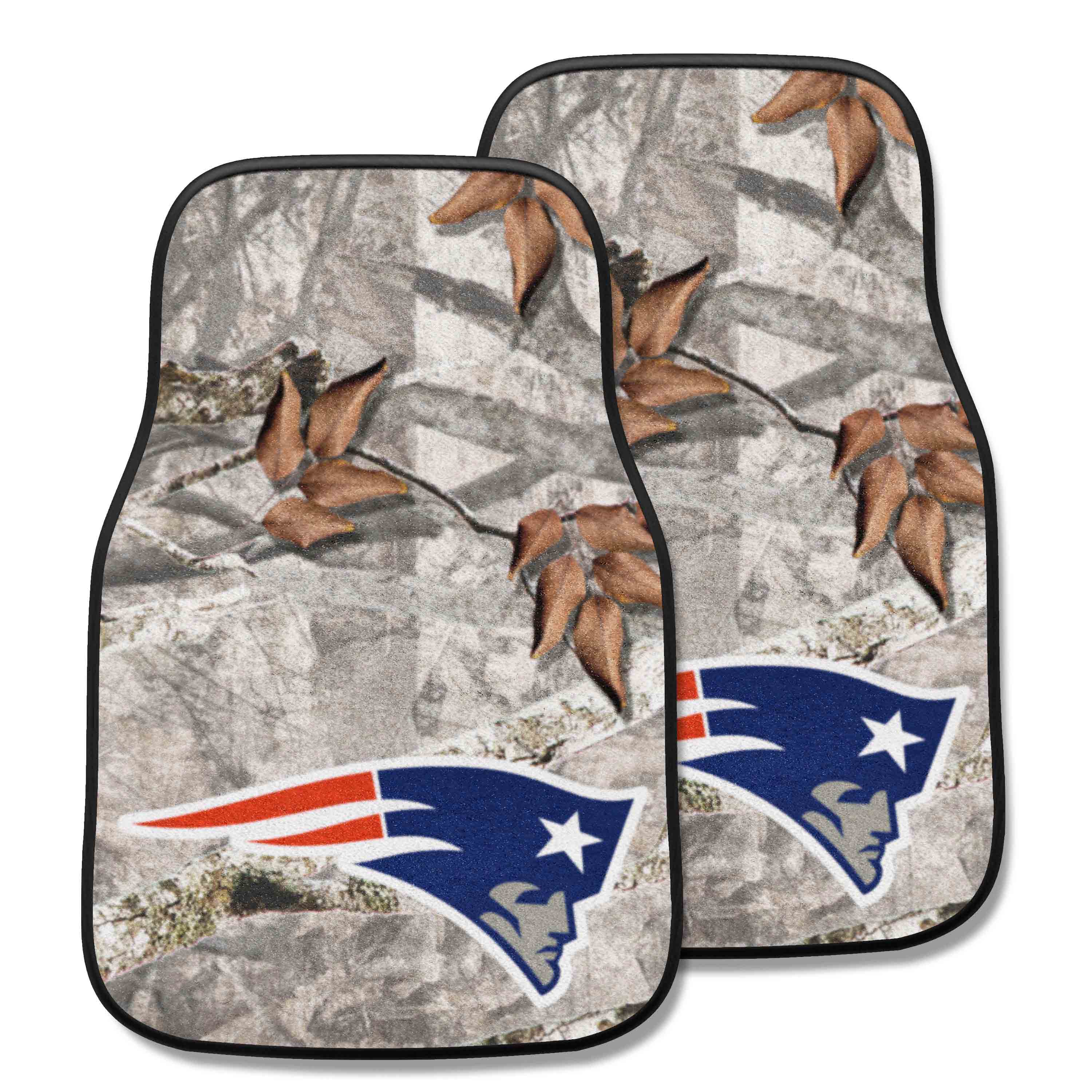 New England Patriots Camo Front Carpet Car Mat Set - 2 Pieces - New England Patriots