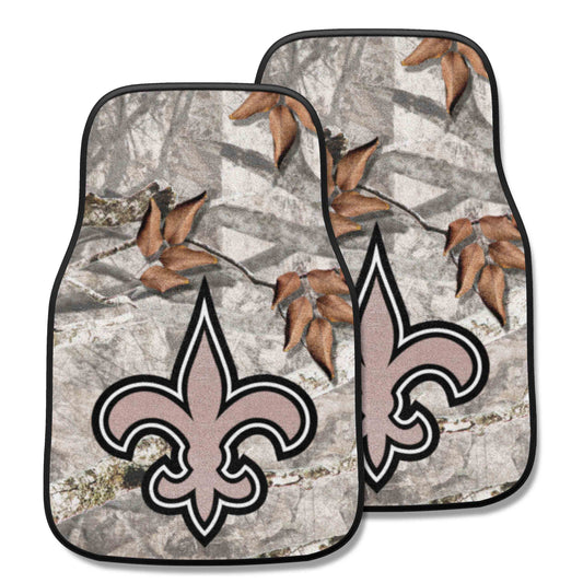 New Orleans Saints Camo Front Carpet Car Mat Set - 2 Pieces - New Orleans Saints