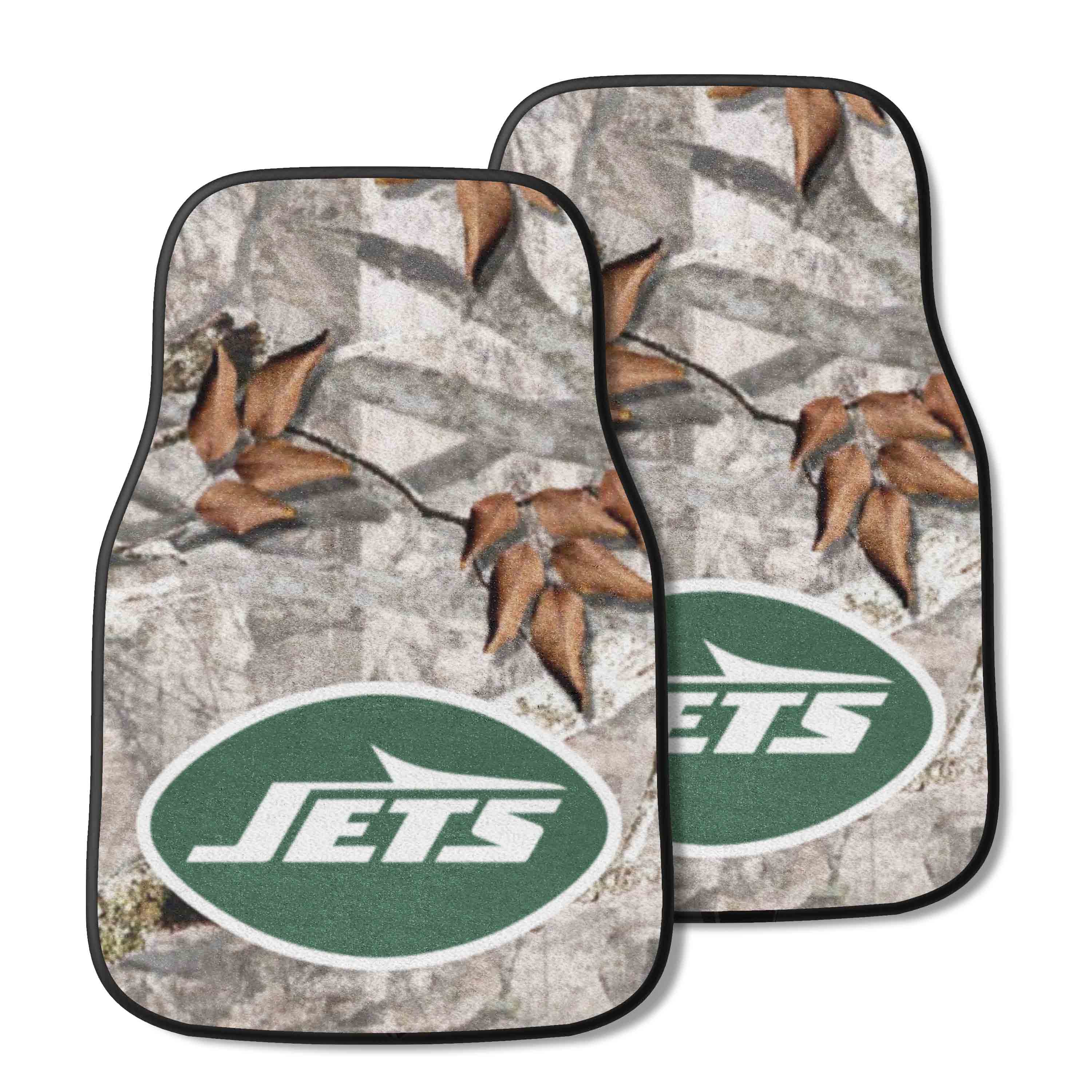 New York Jets Camo Front Carpet Car Mat Set - 2 Pieces - New York Jets