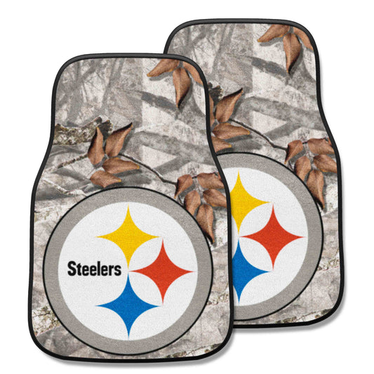 Pittsburgh Steelers Camo Front Carpet Car Mat Set - 2 Pieces