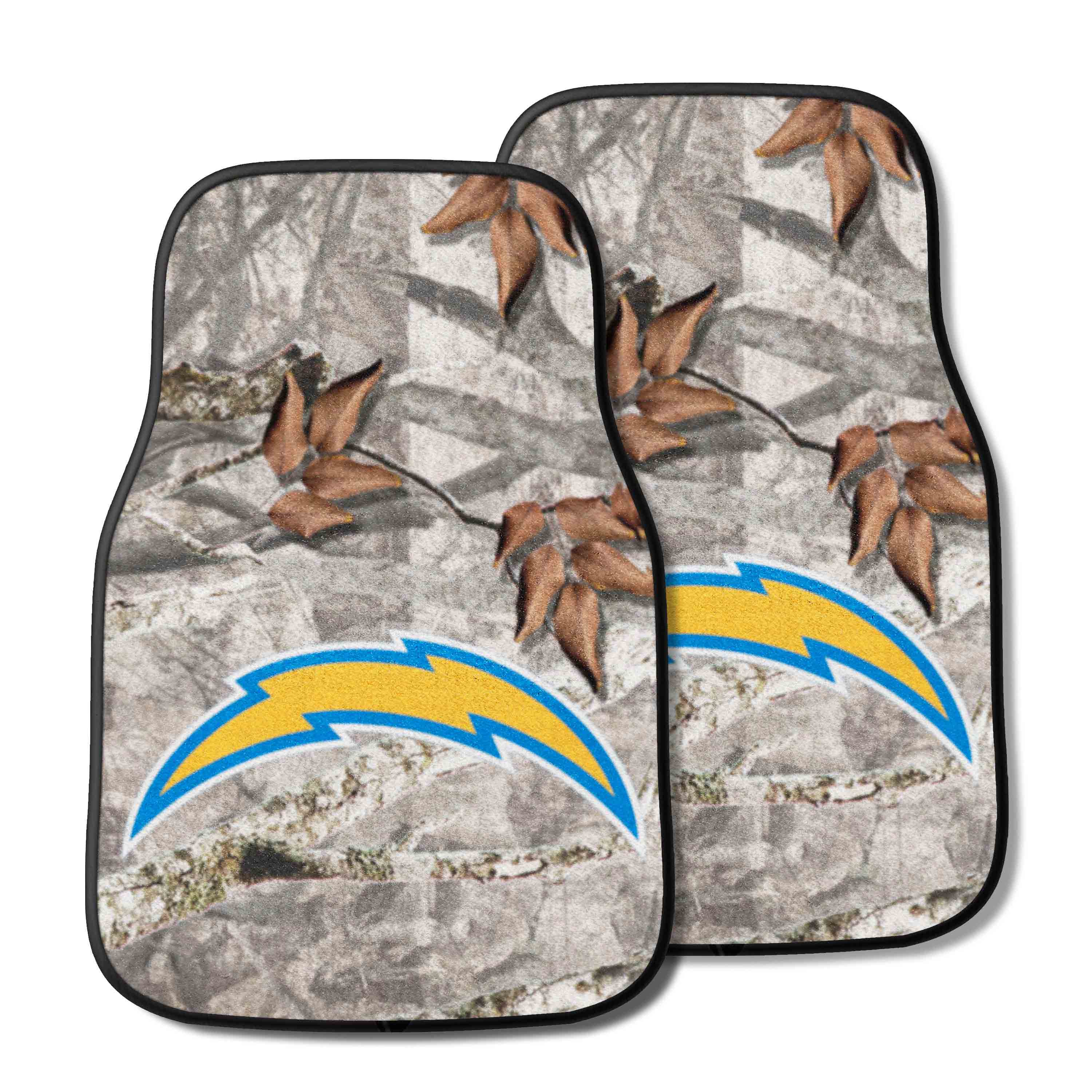 Los Angeles Chargers Camo Front Carpet Car Mat Set - 2 Pieces