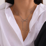 Stainless Steel Bow Necklace Trendsi