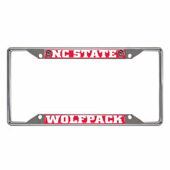 NC State Wolfpack Chrome Metal License Plate Frame, 6.25in x 12.25in - NC State