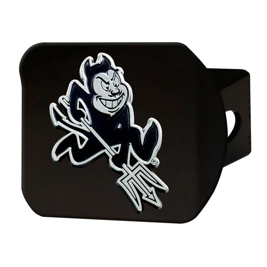 Arizona State Sun Devils Black Metal Hitch Cover with Metal Chrome 3D Emblem