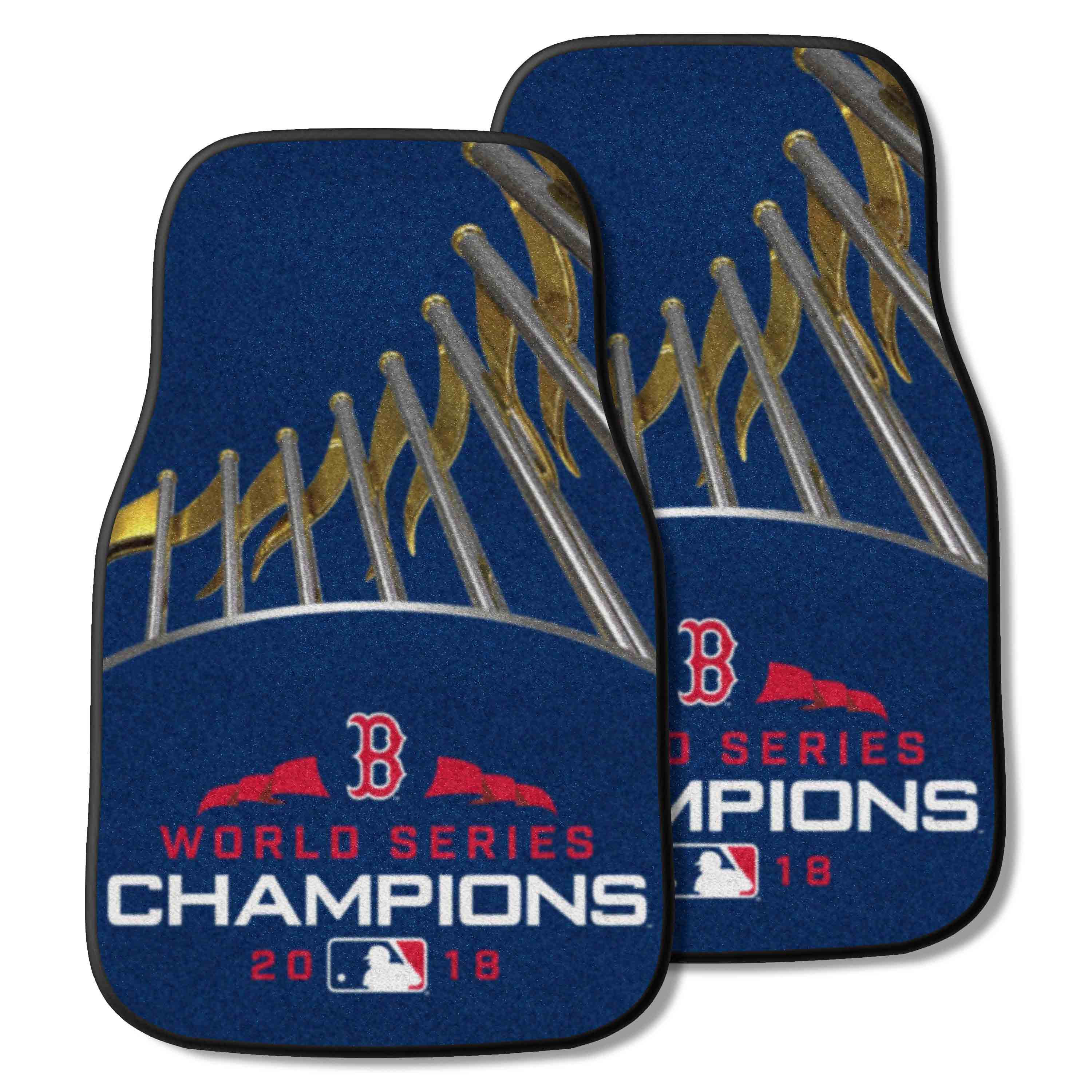 Boston Red Sox 2018 World Series Champions Front Carpet Car Mat Set - 2 Pieces - Boston Red Sox