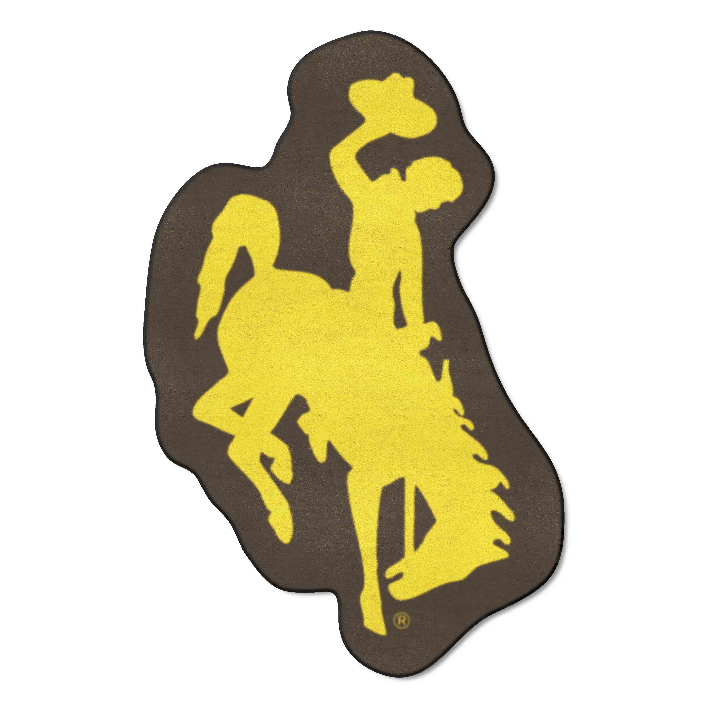 Wyoming Cowboys Mascot Rug Yellow Cowboy Logo