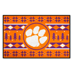 Clemson Tigers Holiday Sweater Starter Mat Accent Rug - 19in. x 30in.