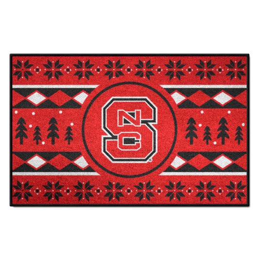 NC State Wolfpack Holiday Sweater Starter Mat Accent Rug - 19in. x 30in. - NC State