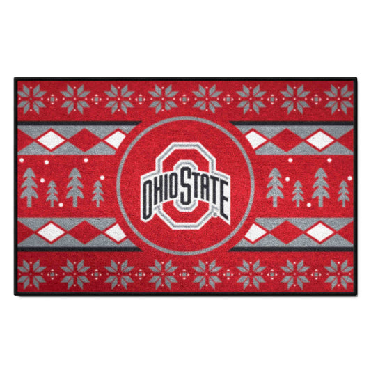 Ohio State Buckeyes Holiday Sweater Starter Mat Accent Rug - 19in. x 30in.