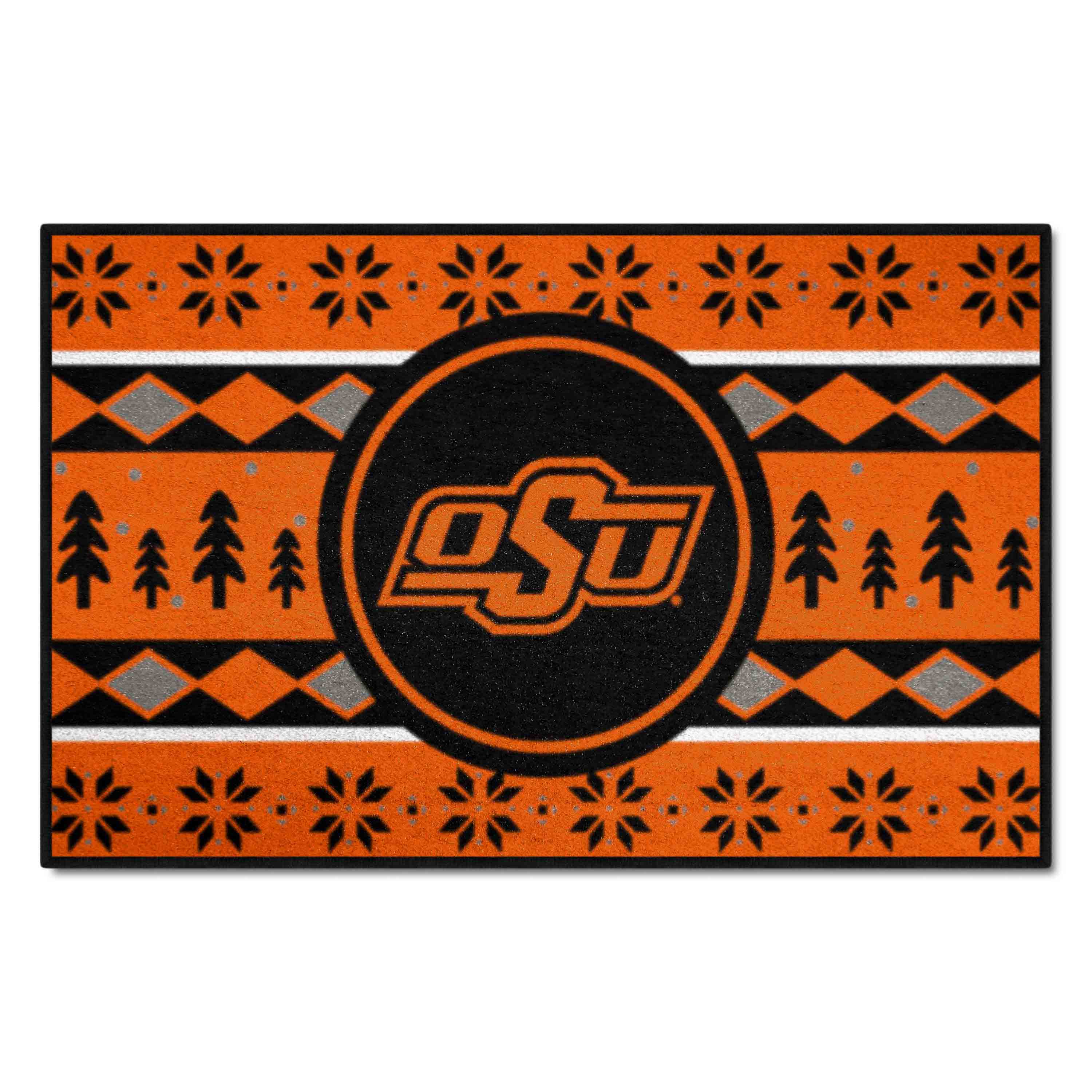 Oklahoma State Cowboys Holiday Sweater Starter Mat Accent Rug - 19in. x 30in.